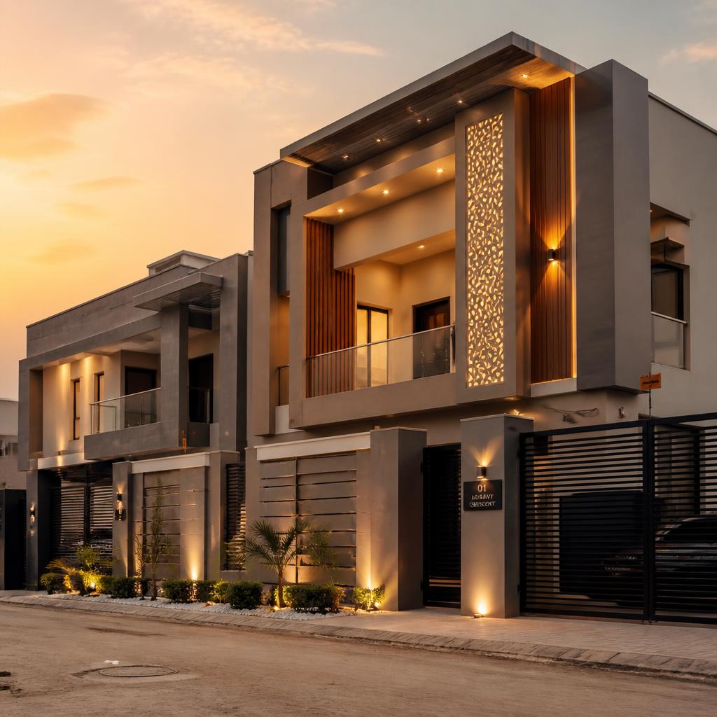 Modern architectural facade finished with Shieldfa Paints